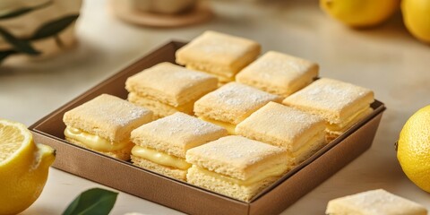 Box shaped biscuits filled with a tangy lemon flavored cream, these delicious treats offer a delightful experience for biscuit lovers seeking a unique lemon flavored snack option.