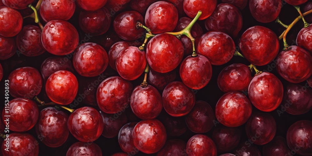 Poster close up view showcasing a large amount of red grapes, highlighting their vibrant color and texture.