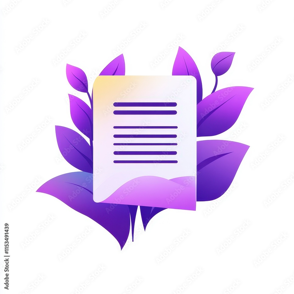 Aufkleber clean and modern design with leaf elements and text space