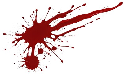 Splatters of red paint or blood on a white background