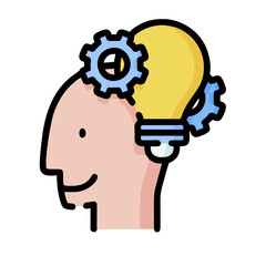 human head with bulb