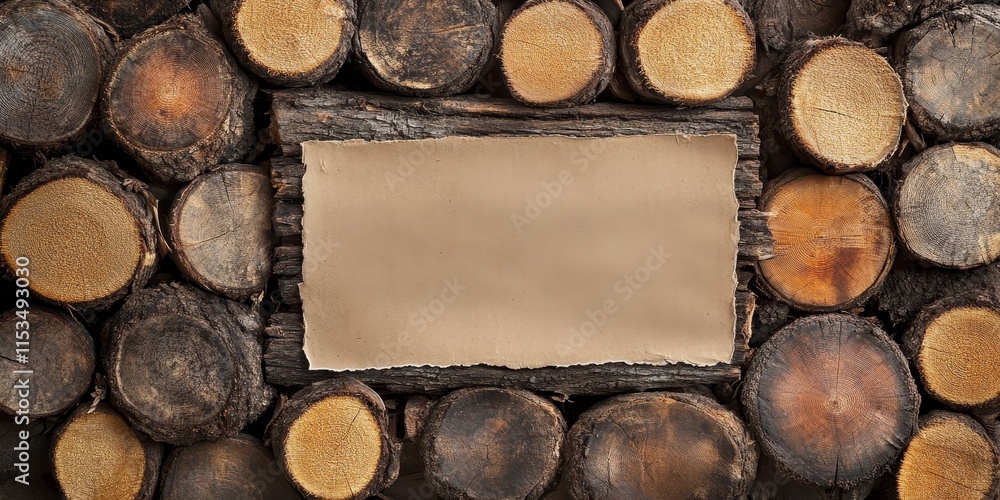 Poster notes on a background of rustic wooden logs create a unique visual appeal, emphasizing the charm of 