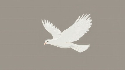 Fototapeta premium Elegant White Bird in Flight on a Soft Neutral Background
