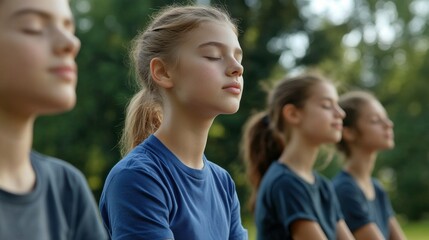 Teens Engaging in Mindfulness Activities Outdoors