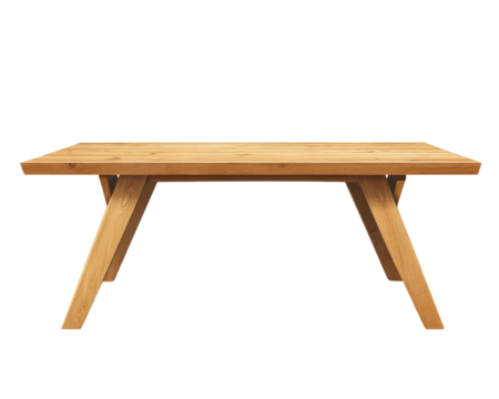 Simple wooden table isolated on white background