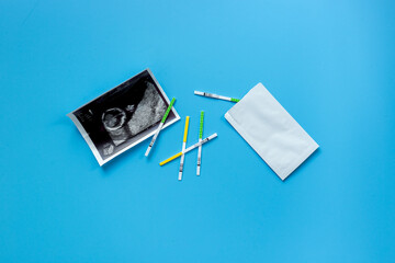 Ultrasound image of a fertilized egg. Planning a baby. Pregnancy and conceiving a child concept