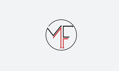 MF, FM , M , F , Abstract Letters Logo Monogram	