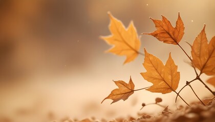 leaves or dust particles against a blurred, warm-toned background)