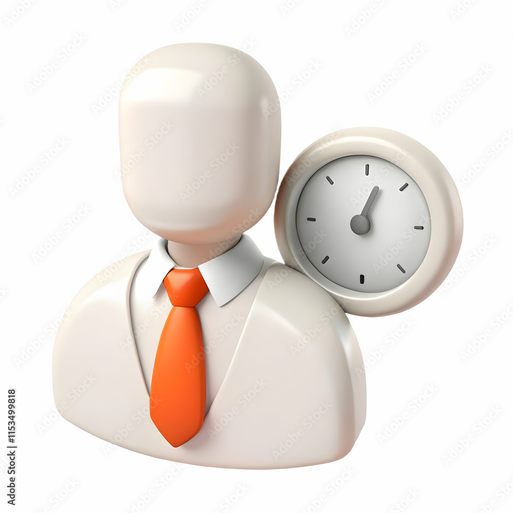 Poster candidate managing time during job interview questions with empty space for text
