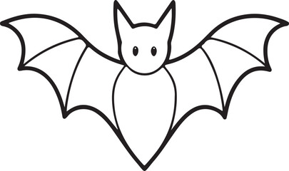 black bat, angry bat line art vector 