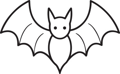 black bat, angry bat line art vector 