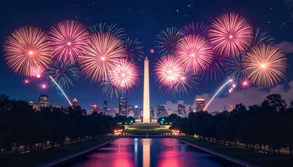 Fireworks over the Washington Monument on Independence Day