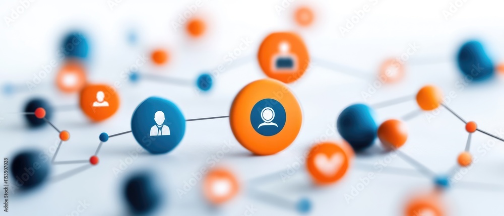 Poster innovative networking event showcasing professional leaders in a digital environment focused on coll