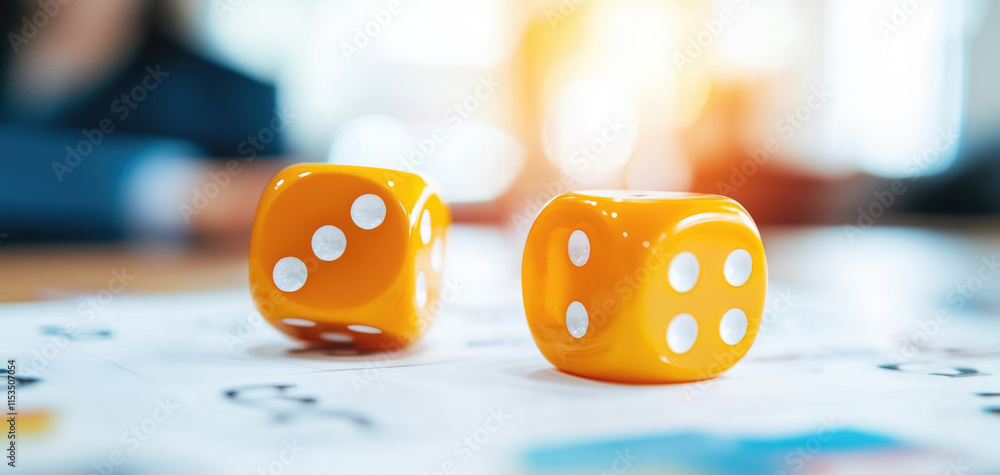 Poster innovative dice game event business strategy session professional development collaborative environm