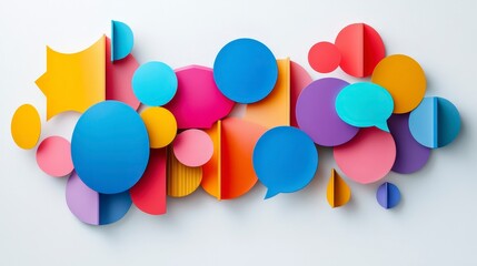 Colorful Abstract Shapes in Vibrant Tones for Creative Projects