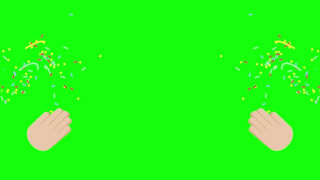 Hands clapping isolated on green screen background, Animation 4K