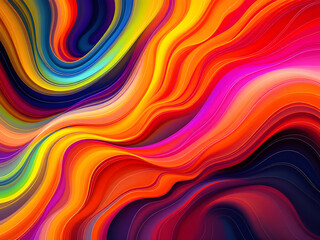 Obraz premium Vibrant abstract waves in bold colors, dynamic flow, and luminous gradients.