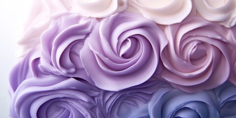 Elegant swirl cake decoration featuring a sweet rose design in a beautiful purple ombre color. This sweet rose decoration adds a stunning touch to any cake, enhancing its visual appeal.