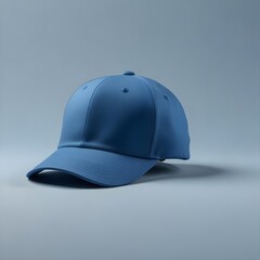 Fototapeta premium Blue baseball mockup cap on a background