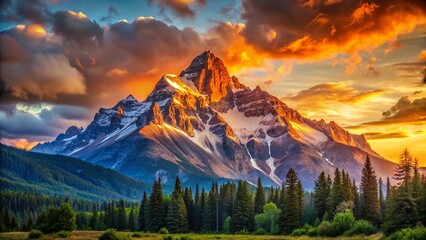Majestic Mountain Range Landscape Banner - Portrait Photography