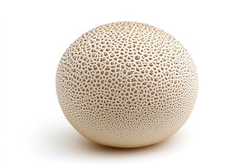 delicate puffball mushroom with round smooth surface isolated on white background