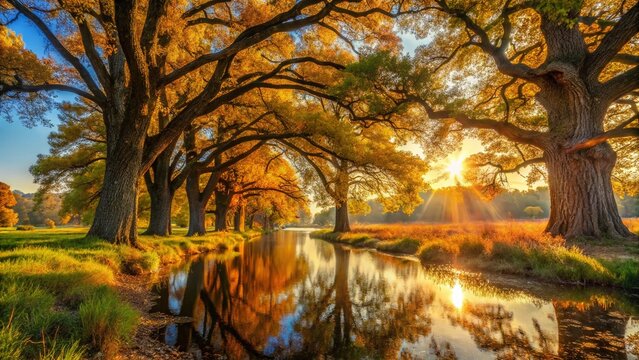Majestic Oak Forest, Bosut River Floodplain: High-Resolution Stock Photo
