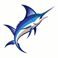 Marlin Colorful On White Background