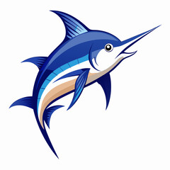 Marlin Colorful On White Background