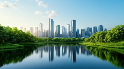 Sustainable urban development balancing ecology and nature in a modern city landscape