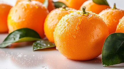 Fresh ripe mandarins displayed in vibrant orange hues, isolated against a clean white background, showcasing the delightful and juicy essence of ripe mandarins throughout the image.