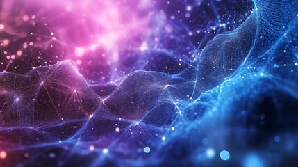 Naklejka premium Stunning Digital Painting: Vividly Abstract Cosmic Nebula Illustration. AI Generated