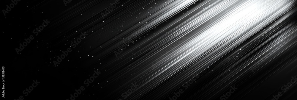 Poster bright lines of light contrast against a black matte background creating a dynamic visual experience