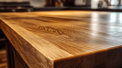 polished oak surface showcasing rich wood grain and texture