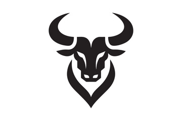 Bold Bull Head Silhouette Logo Design