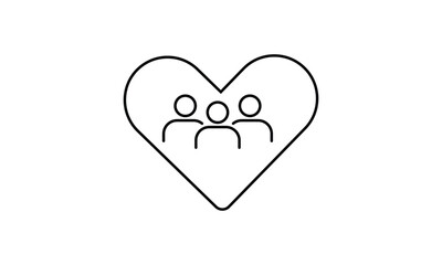 Concept of family care, group life Insurance, empathy or caring, family or group of people in heart symbol. Vector EPS 10