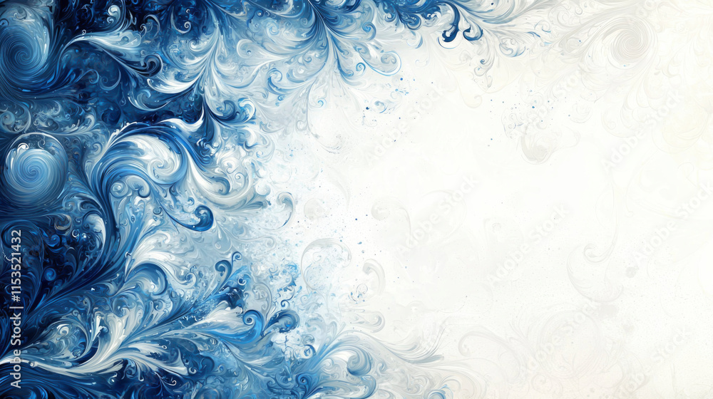 Poster this artwork displays a captivating dynamic abstract background with swirling blue and white pattern