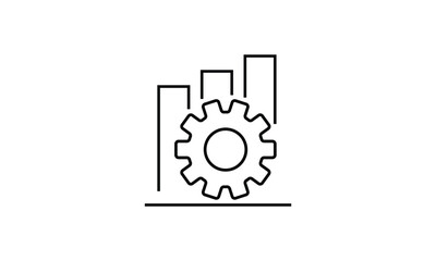 Career growth, efficient grow, graph revenue growth outline icon, arrows up and cogwheel.