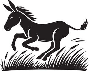 Running donkey silhouette