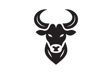 Bold Bull Head Silhouette Logo Design
