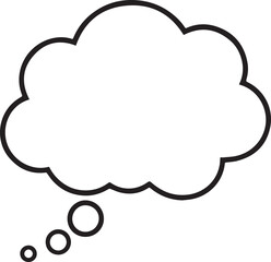 Simple black outline thought bubble graphic