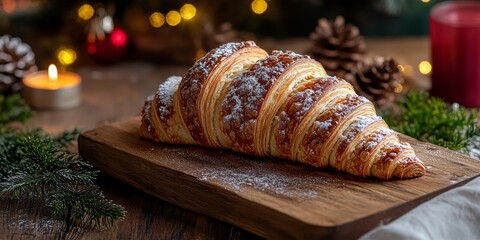 Delicious St. Martin s Croissant served beautifully on a wooden board, showcasing the rich flavor and unique texture of this traditional treat made for festive occasions.