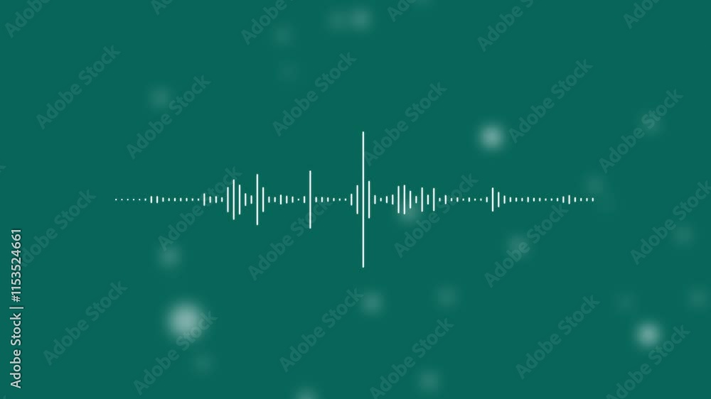 Poster white audio waveform spectrum animation on background. audio spectrum wave effect, waveform.