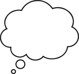 Simple black outline thought bubble graphic