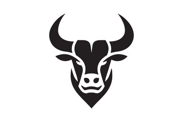 Bold Bull Head Silhouette Logo Design