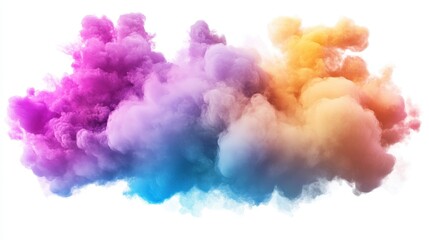 Fototapeta premium Colorful Abstract Smoke Cloud on a White Background for Design Use