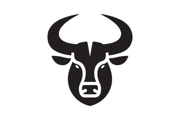 Bold Bull Head Silhouette Logo Design