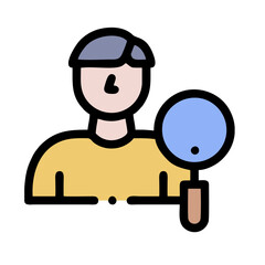 child with magnifying glass