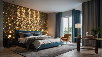 A contemporary interior design in three dimensions