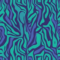 Teal and Purple Zebra Stripes: Abstract Seamless Pattern 