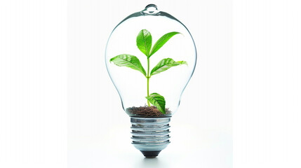 light bulb with plant
